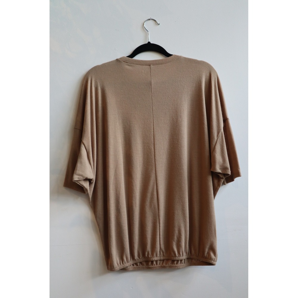 LOFT Outlet Tan Dolman Sleeve Bubble Hem Top XS Camel Brown Relaxed Tee - Picture 5 of 5
